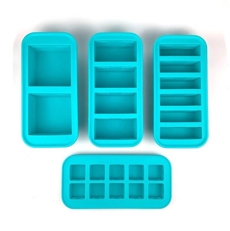 1-Cup Extra Large Freezing Tray for soup,broth,sauce or Butter,2 Pack Ice Cube Trays with Lid, Silicone Freezer Container Molds Soup Trays -Makes Four