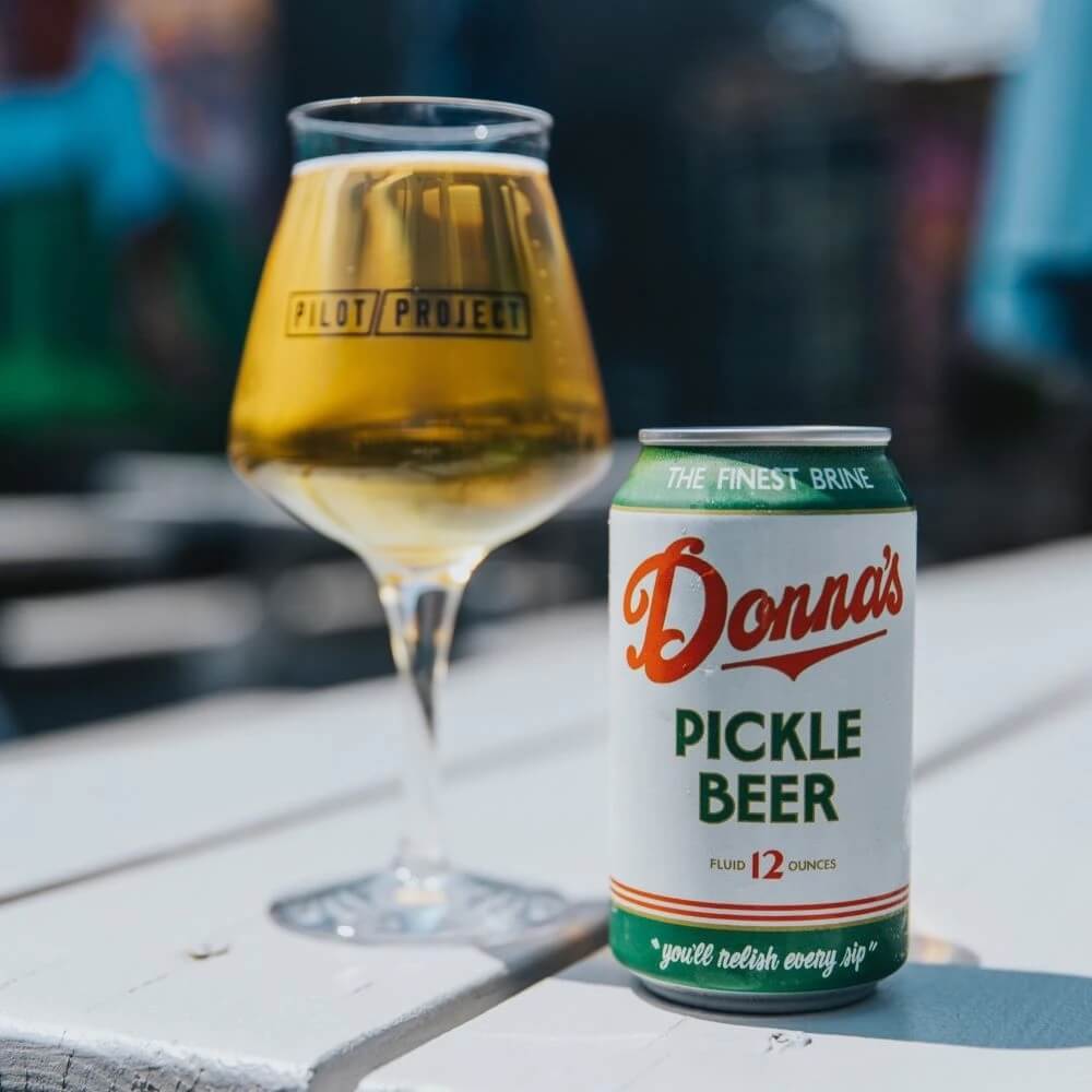 Donnas Pickle Beer Poured